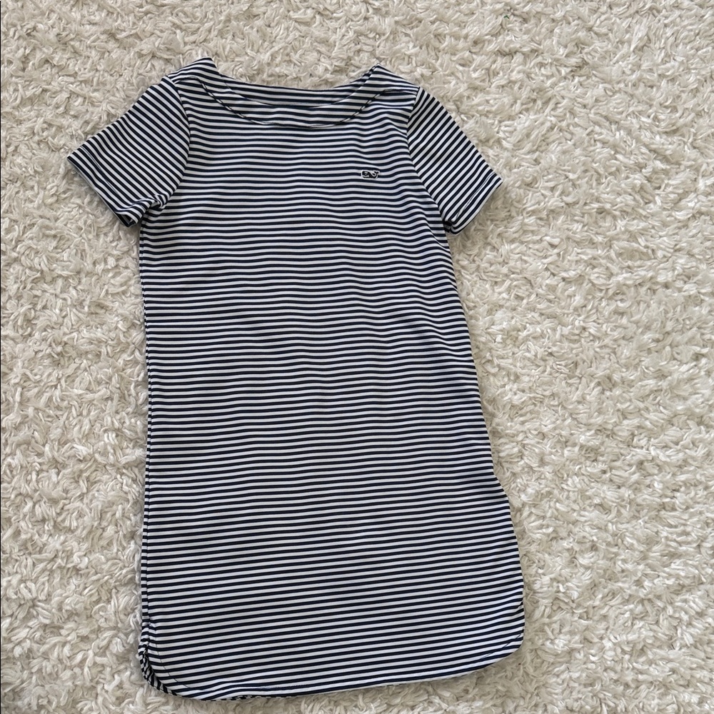 Vineyard Vines Navy and White Striped Kids Swim Coverup